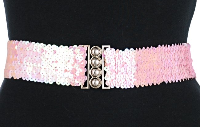 pink sequin belt