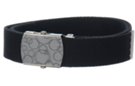 3-D bubbles buckle on black web belt