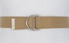 mens khaki cotton D-ring canvas belt
