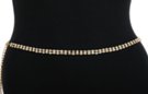 petite double line gold rhinestone belt