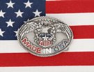 made in USA eagle and shield on flag