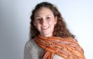 orange stripe fringe pleated scarf