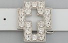 big rhinestone Christian cross outline belt buckle
