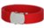silver glitter buckle on risky red web belt