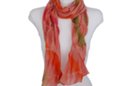 steel gray silk and poly pleated tulle scarf