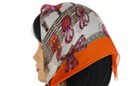 square chiffon silk scarf, orange