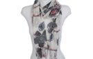 purple and blue and green bramble rose print scarf