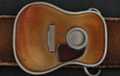 acoustic guitar soundboard shape pewter western belt buckle